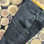 Black Letter Cargo Jeans Pant