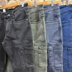 Black Letter Cargo Jeans Pant
