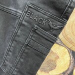 Black Letter Cargo Jeans Pant
