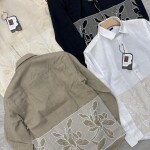 logoff embroidery linen shirt