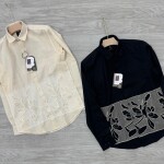 logoff embroidery linen shirt