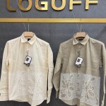 logoff embroidery linen shirt