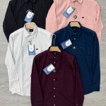 logoff cotton oxford stripes shirt