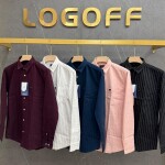 logoff cotton oxford stripes shirt