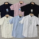 black letter linen stripes shirt