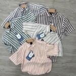 logoff linen stripes shirt