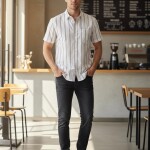 logoff linen stripes shirt