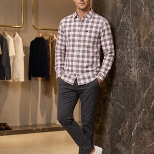 logoff cotton oxford stripes shirt