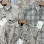 logoff linen printed shirt
