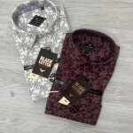 black letter half sleeve big size linen printed shirt