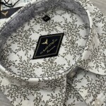 black letter half sleeve big size linen printed shirt