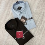 black letter half sleeve linen plain shirt