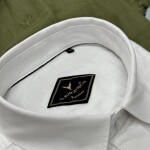 black letter half sleeve linen plain shirt