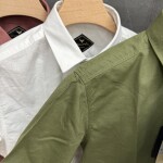 black letter half sleeve linen plain shirt