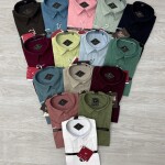 black letter half sleeve linen plain shirt