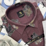 logoff half sleeve cotton printed shirt