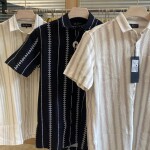 s square half sleeve stripes shirt