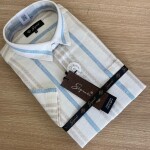 s square half sleeve stripes shirt
