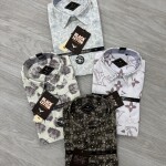 black letter linen printed shirt