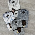 black letter linen printed shirt