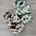 black letter linen printed shirt