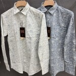 black letter linen printed shirt