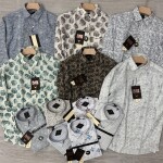 black letter linen printed shirt