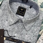 black letter linen printed shirt