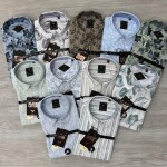 black letter big size linen printed shirt