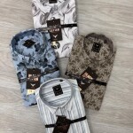 black letter big size linen printed shirt