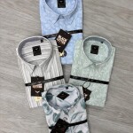 black letter big size linen printed shirt