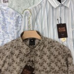 black letter big size linen printed shirt