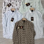 black letter big size linen printed shirt