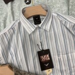 black letter big size linen printed shirt
