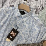 black letter big size linen printed shirt