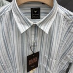 black letter big size linen printed shirt