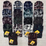 logoff brushing twill checks double pocket shirt