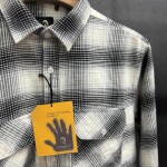 logoff brushing twill checks double pocket shirt