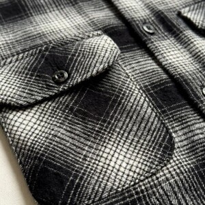 logoff brushing twill checks double pocket shirt