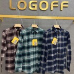 logoff brushing twill checks shirt
