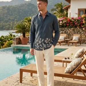 logoff bottom embroidery shirt