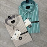 logoff cotton oxford stripes shirt