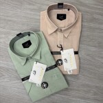 logoff half sleeve linen shirt