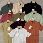 logoff half sleeve linen shirt