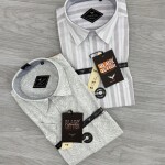 black letter half sleeve linen printed shirt