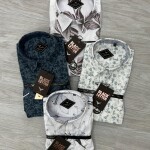 black letter linen printed shirt