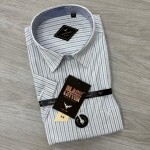 black letter linen printed shirt