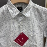 black letter linen printed shirt