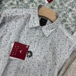 black letter linen printed shirt