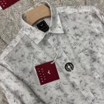 black letter linen printed shirt
